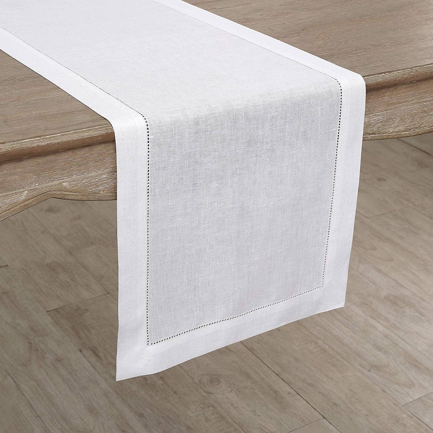 7300 - White Hemstitch Table Runner