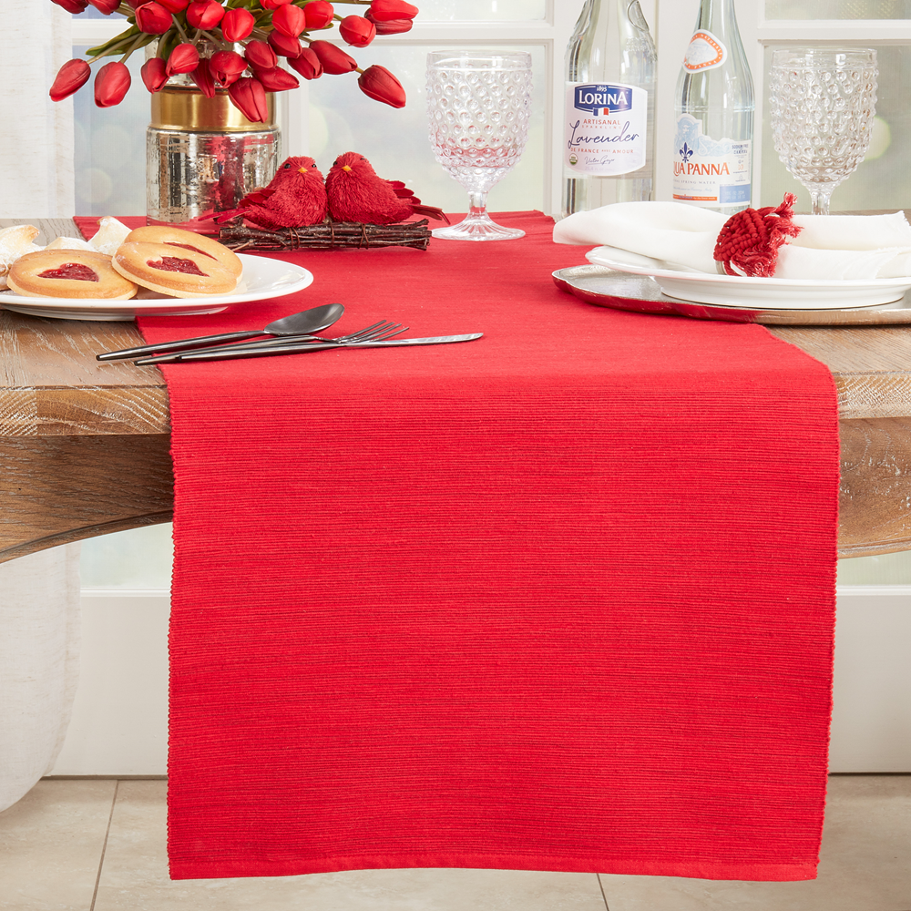 387 - Red Classic Design Cotton Table Runner