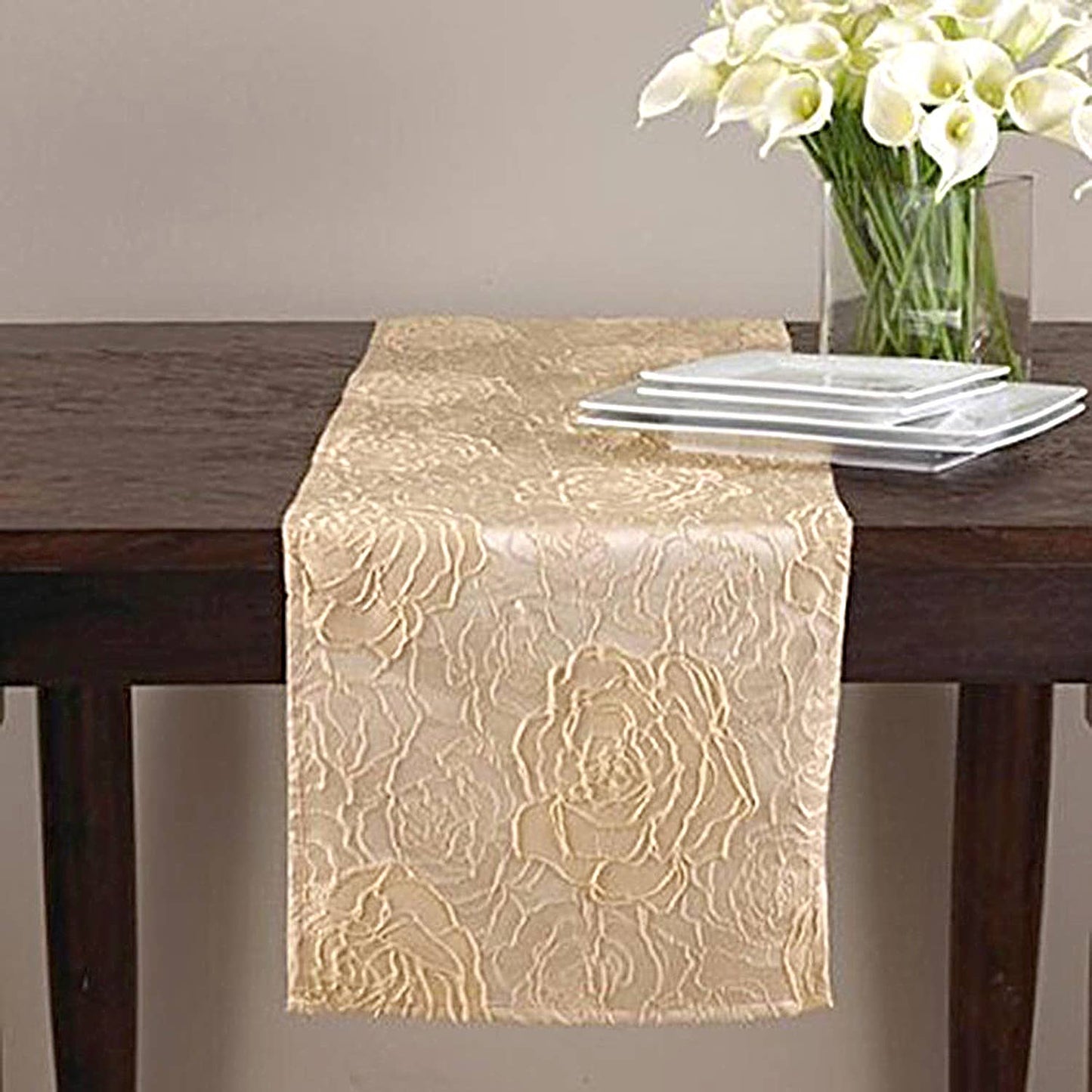 1560 - St. Claire Rose Champagne 14x72 Inch Table Runner