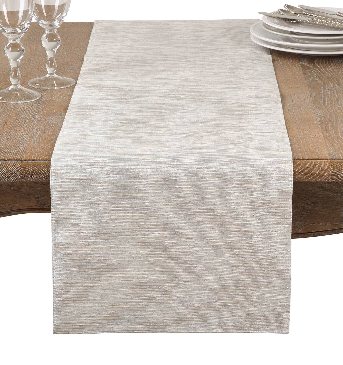 1410 - Silver Metallic Woven Table Runner