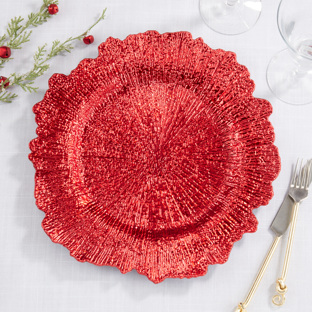 CH535 - Red Starburst 14" Charger Plate
