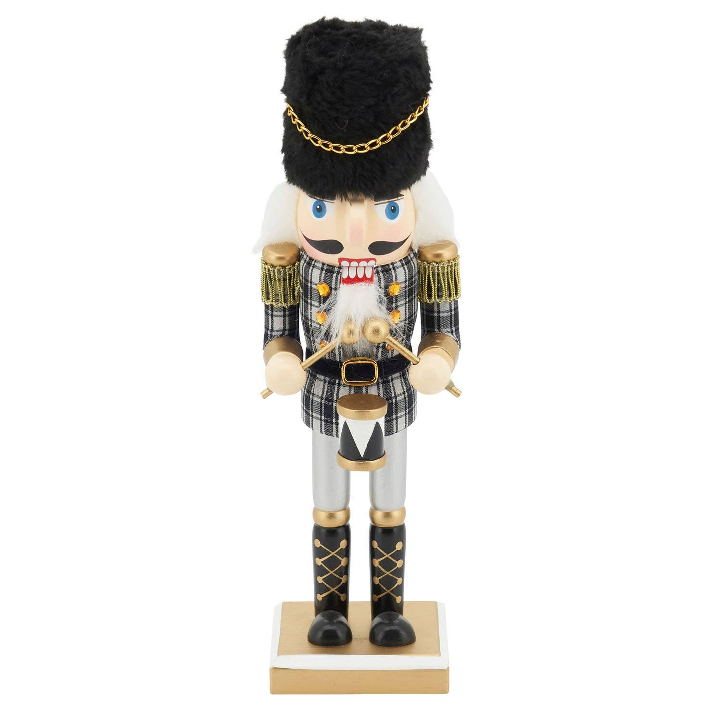 XD599 - 10" Black Drummer Wooden Nutcracker