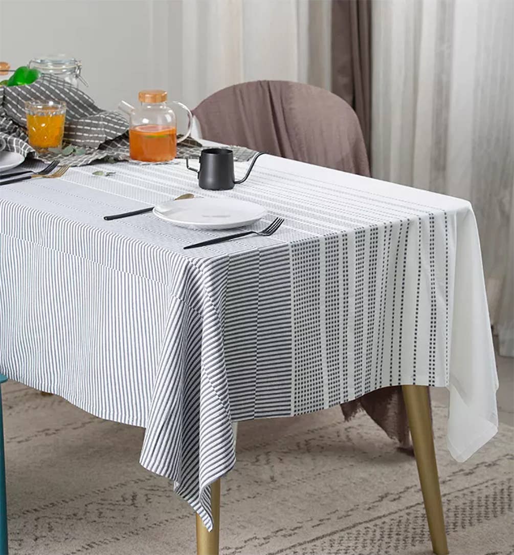 TBL0060 - Modern Woven Striped Cotton Tablecloth