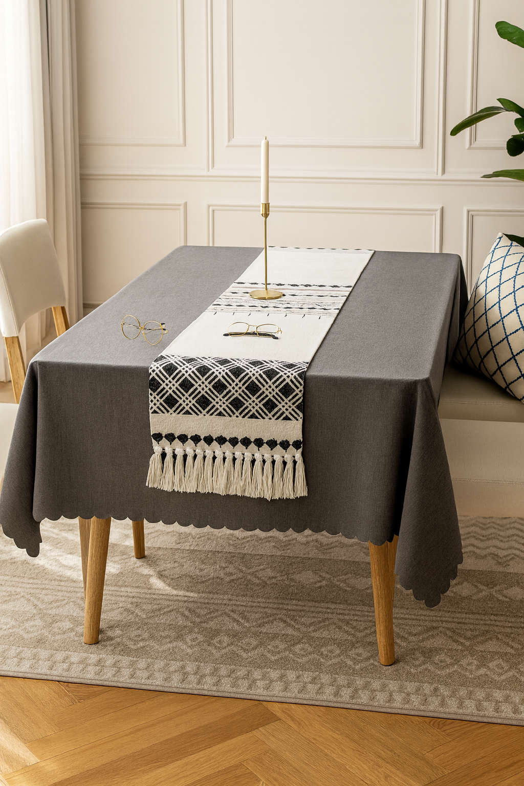 RNR0004 - Boho Geometric Woven 14"x71" Table Runner