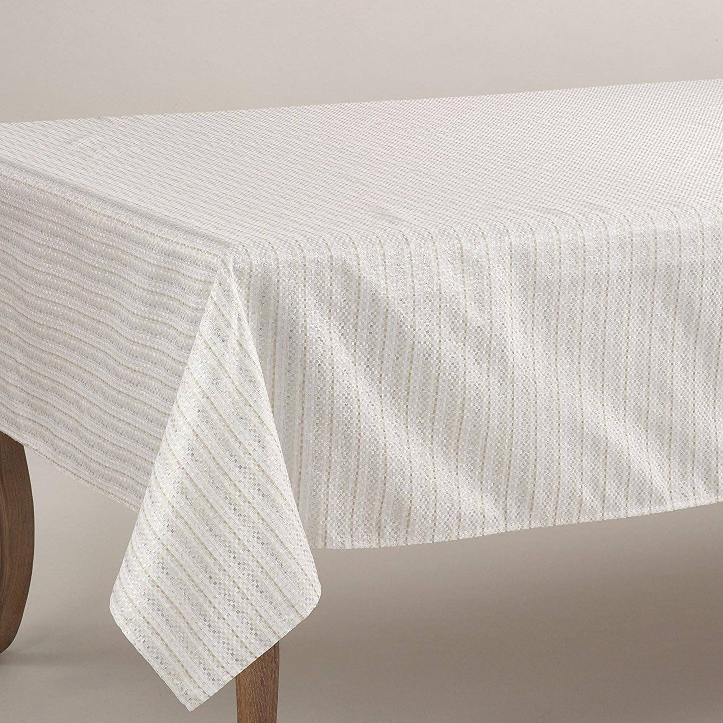 8574 - Ivory Stitched 70" Square Tablecloth