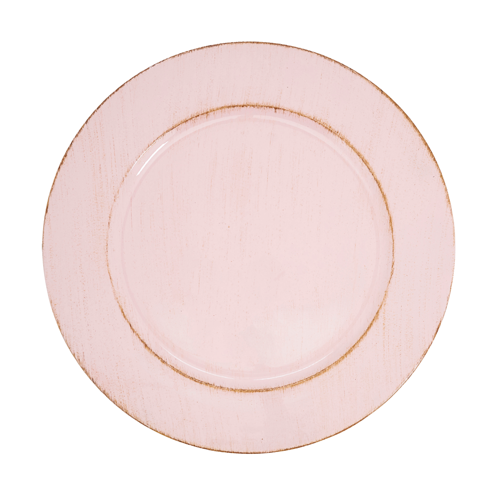 CH301 - Pink Distressed 13" Charger Plate