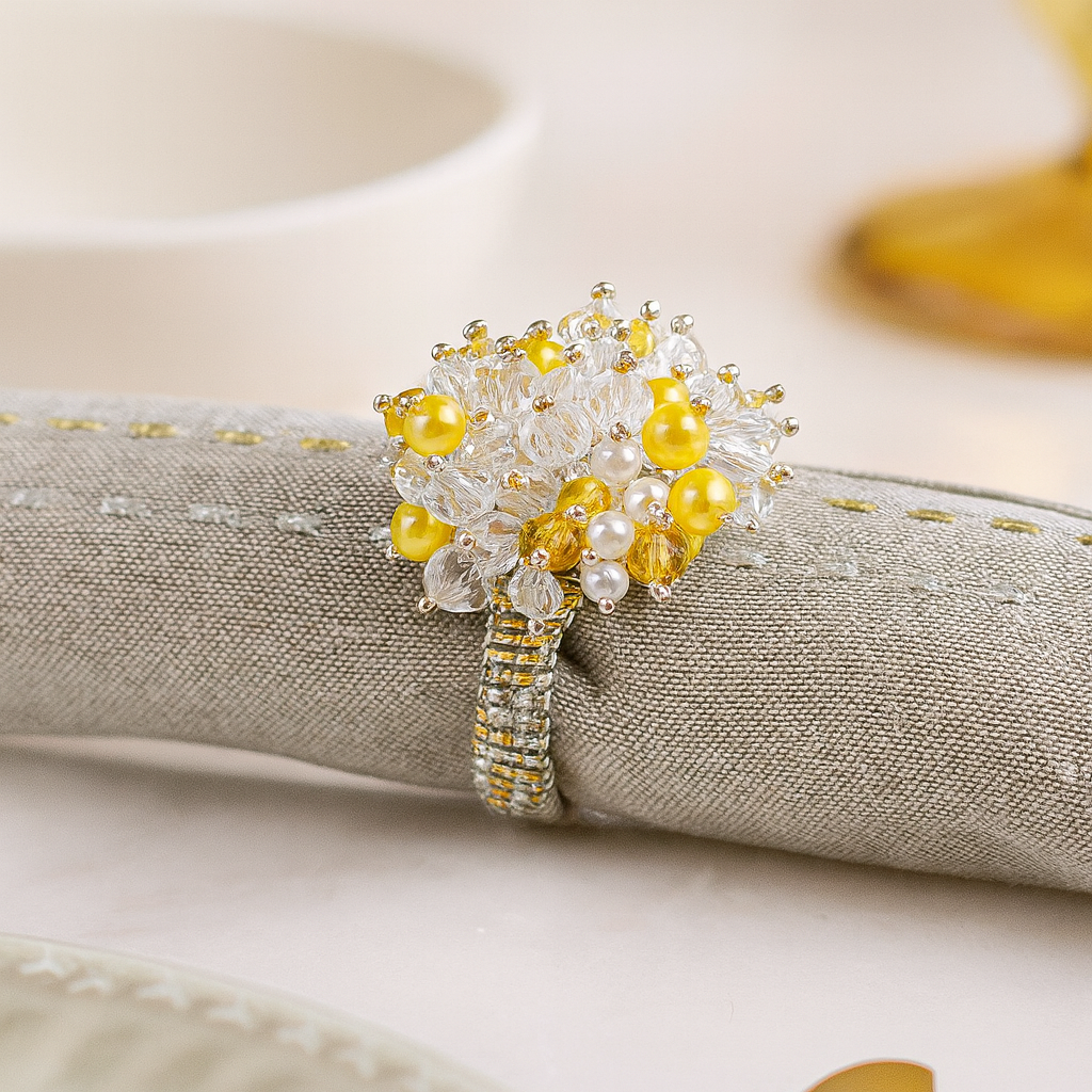 NR0043 - Yellow-Clear Flower Napkin Holder