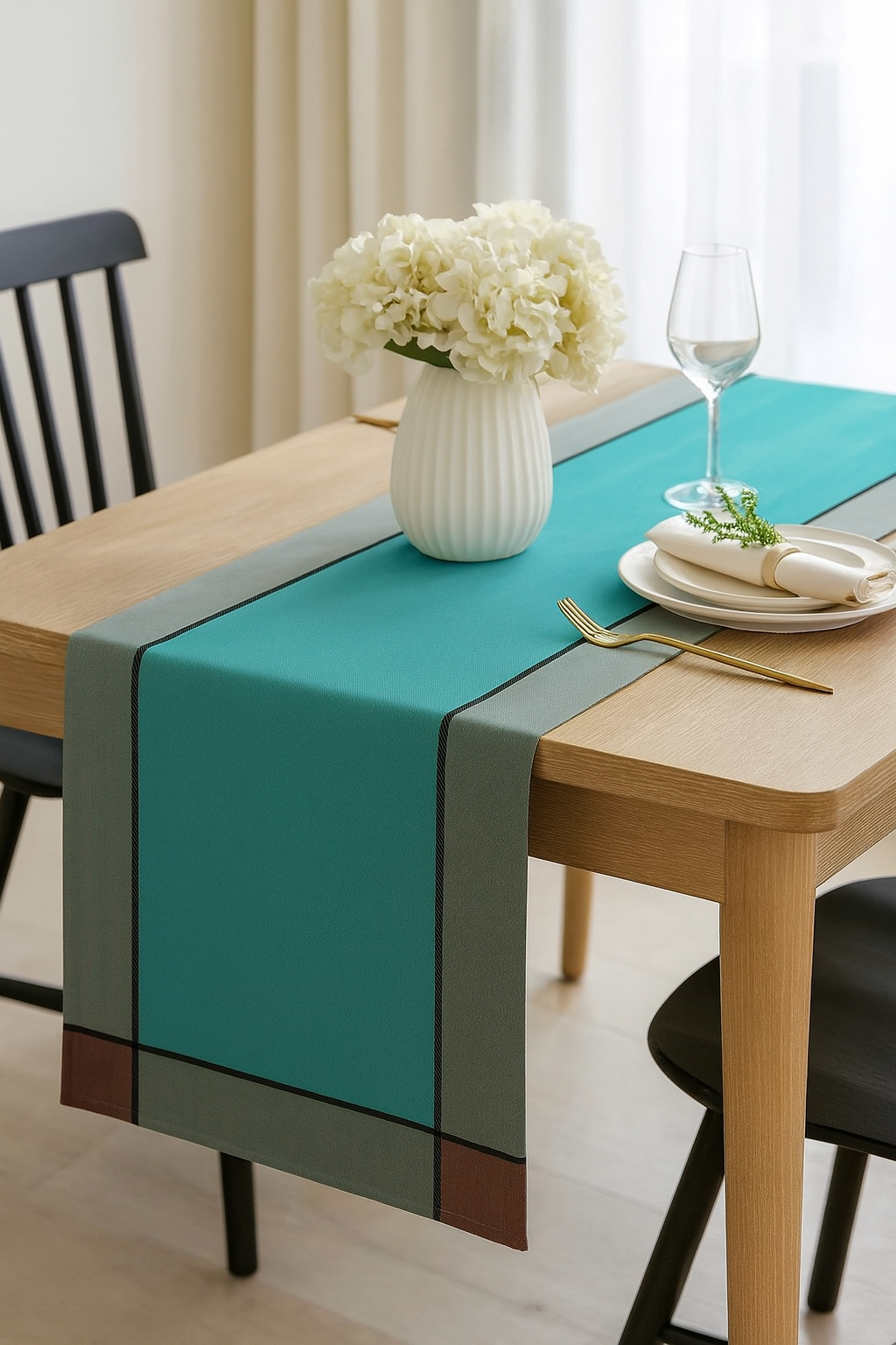 5801 - Sea Green Provencal Table Runner