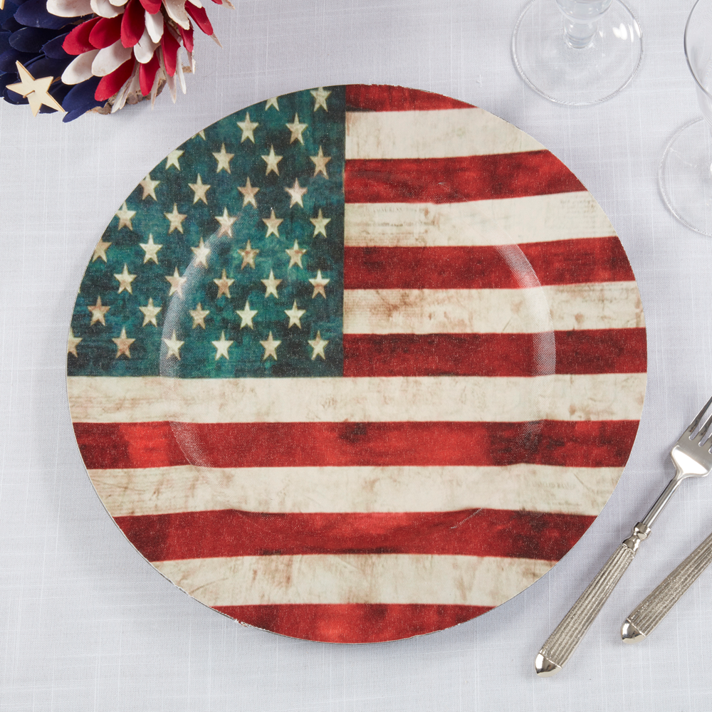 CH152 - US Flag 14" Charger Plate