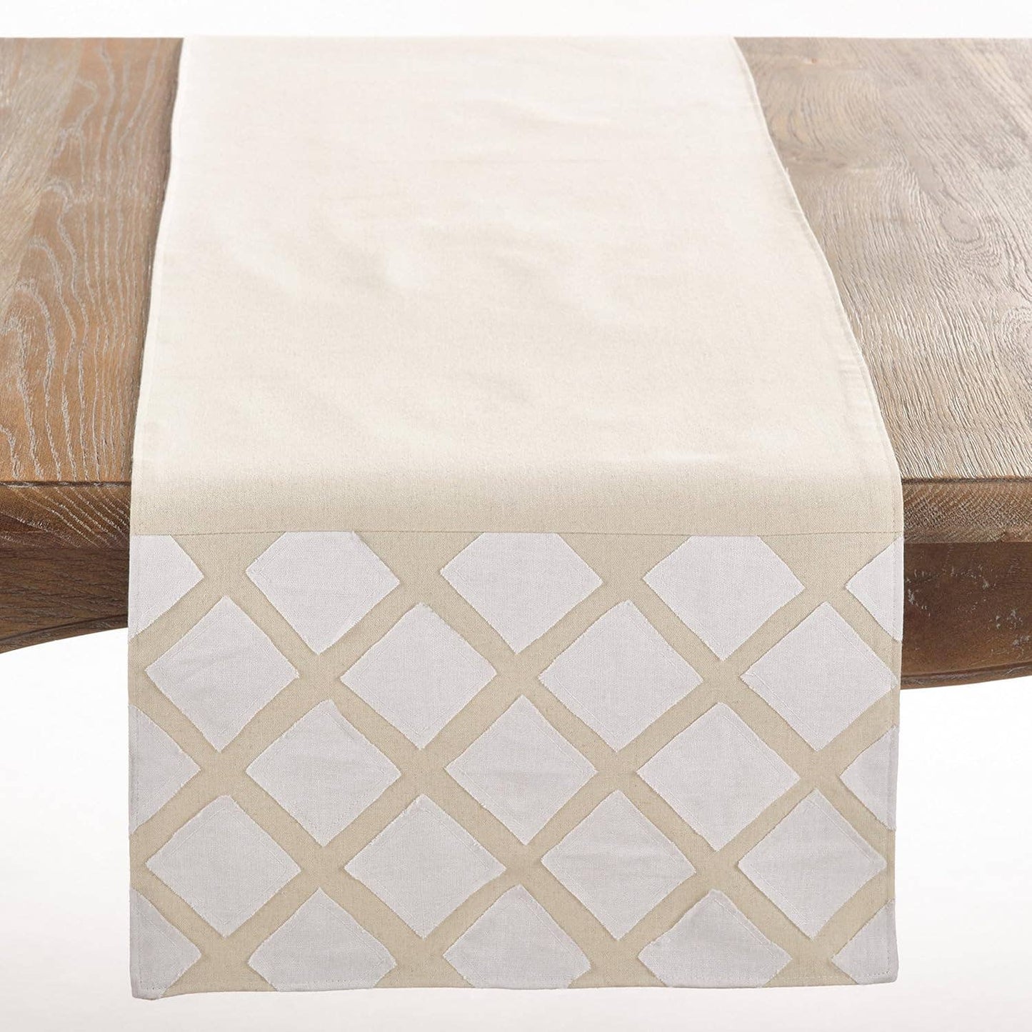 022 - Appliqué Contemporary Cotton 16X72 Inch Table Runner