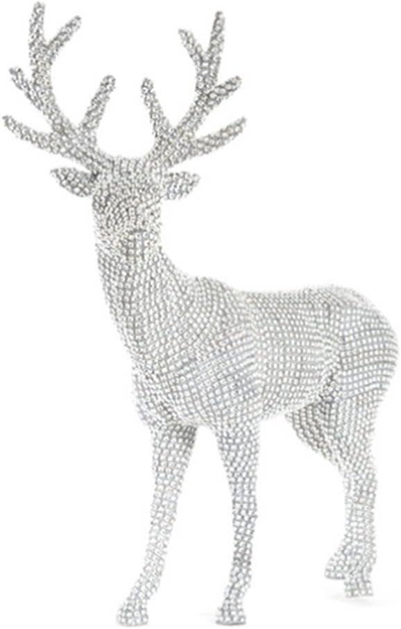 HA988 - Silver Sparkling Studded Holiday Reindeer – 26" Tall