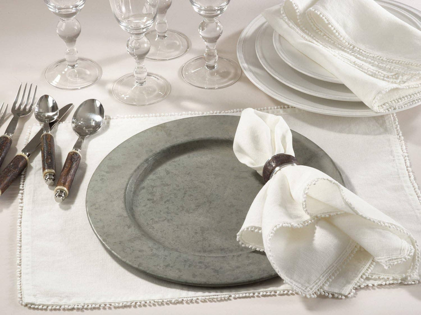 CH372 - Rustic Galvanized Metal 13" Charger Plate