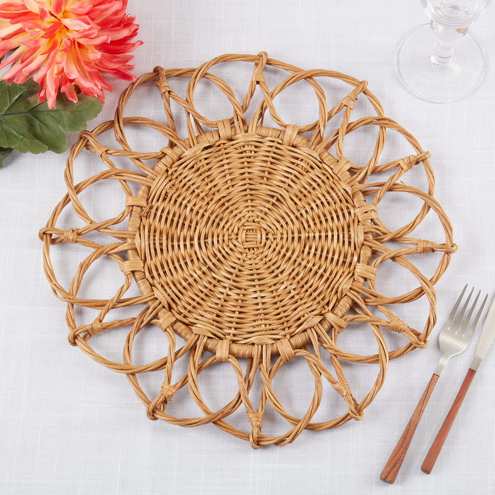 2001 - Caramel Twisted Rattan 15" Round Placemat