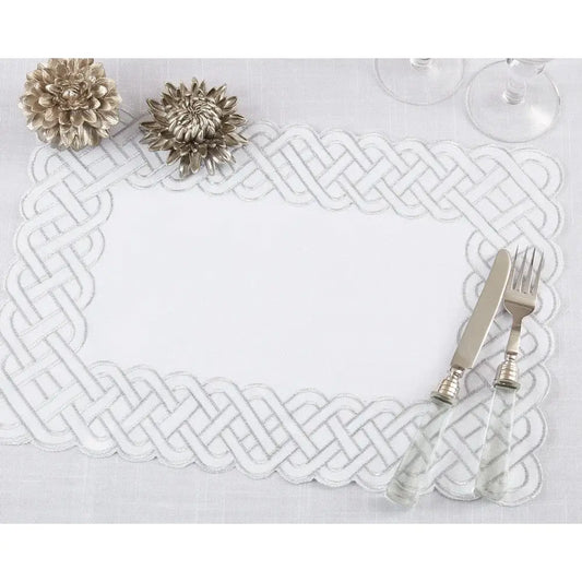 1729 - Silver Braid Embroidered 14"X20" Placemat (Copy)