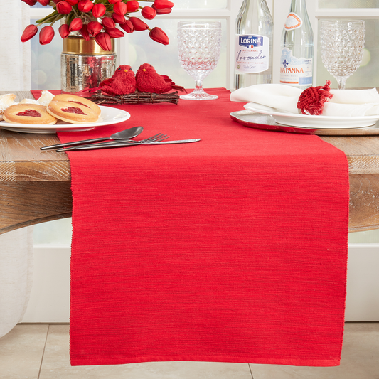 387 - Red Classic Design Cotton Table Runner