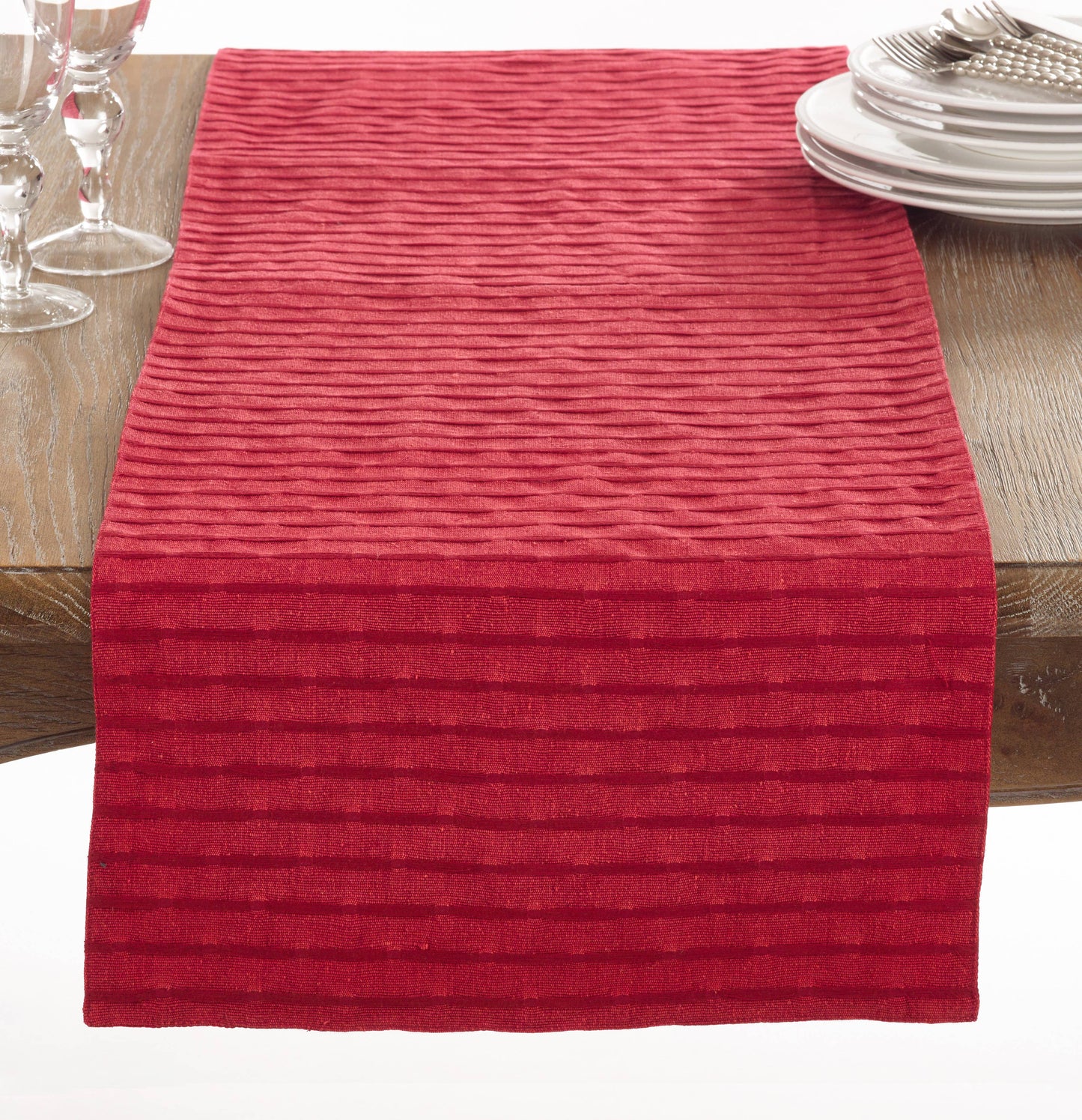 H1680 - Red Classic Striped Cotton 16"x72" Table Runner