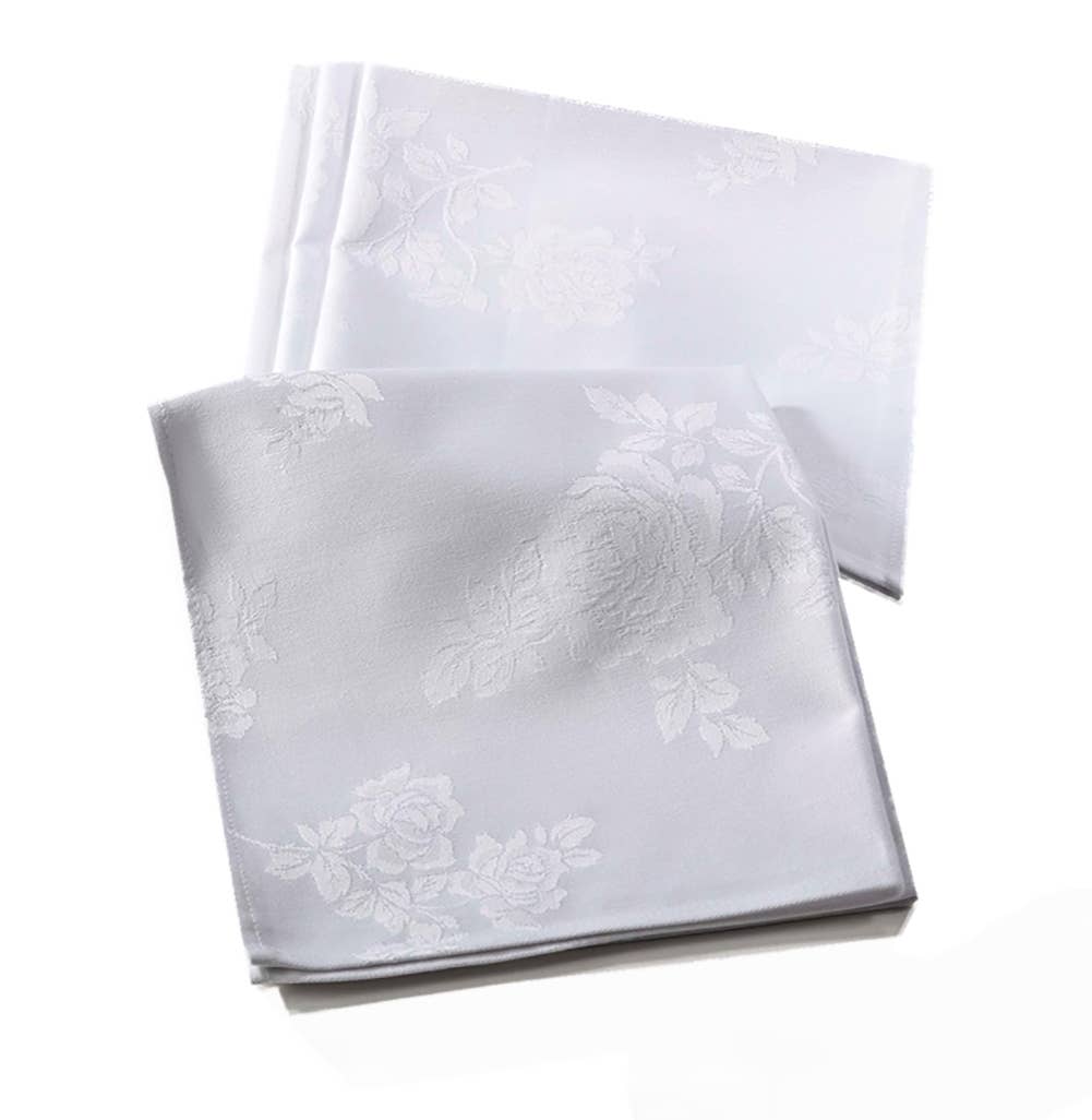 DM888 - White Damask Cotton Blend 20" Cloth Napkin