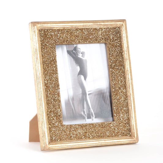 PF511 - Gold Seed Bead Photo Frame - 5"x7"