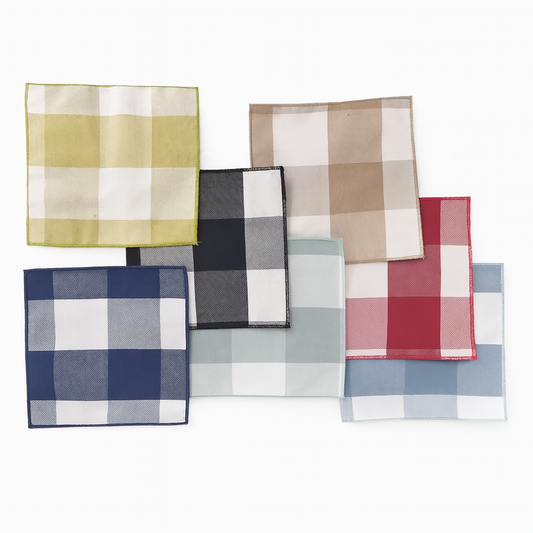 TBL0045 - Handmade Buffalo Plaid Reversible 6-inch Cloth Coaster