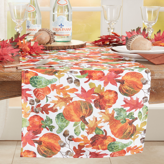 3321 - Pumpkin Foliage 16"X120" Table Runner