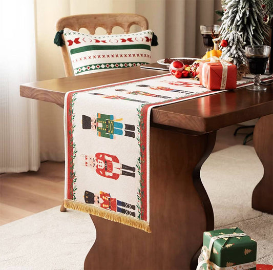 RNR0022 - Nutcracker Holiday Table Runner with Fringe