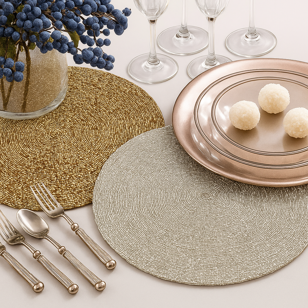 1036 - Glass Beads 14" Round Placemat