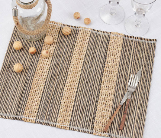 2261 - Organic Design Striped Natural Placemat