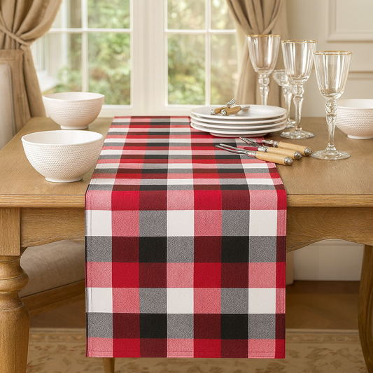 6355 - Classic Buffalo Plaid Cotton Blend Table Runner