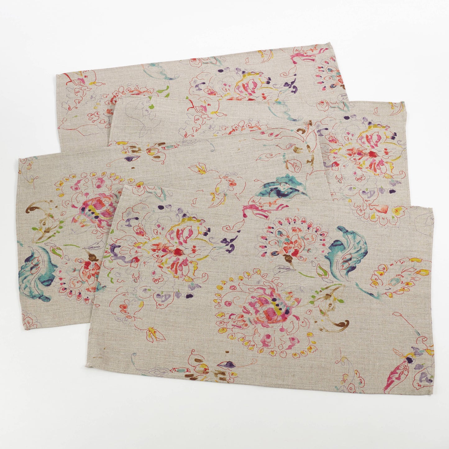 13010 - Natural Floral Pure Linen 14"X20" Placemat