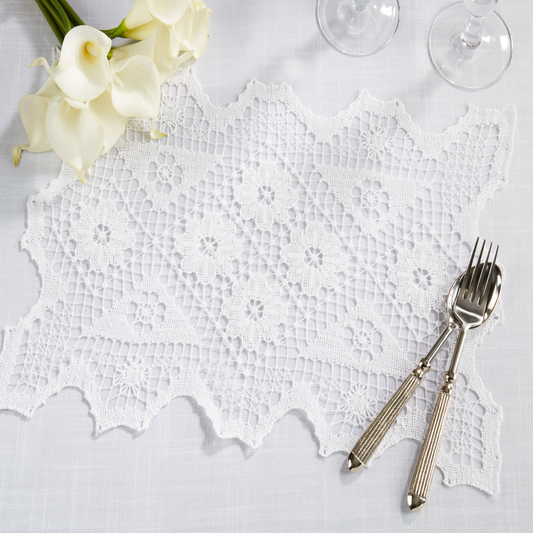 3004 - Tuscany Lace White 12"x18" Cotton Placemat