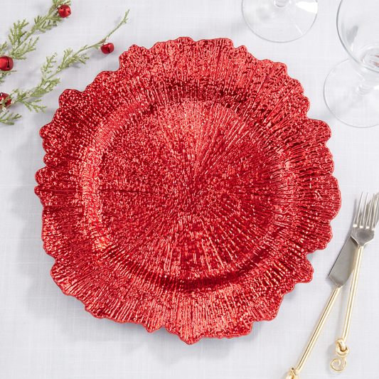 CH535 - Red Starburst 14" Charger Plate