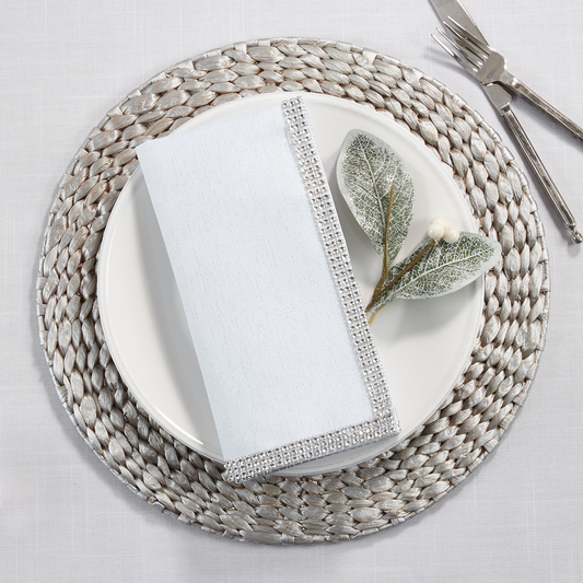 315 - White Elegant Studded 20" Dinner Napkin