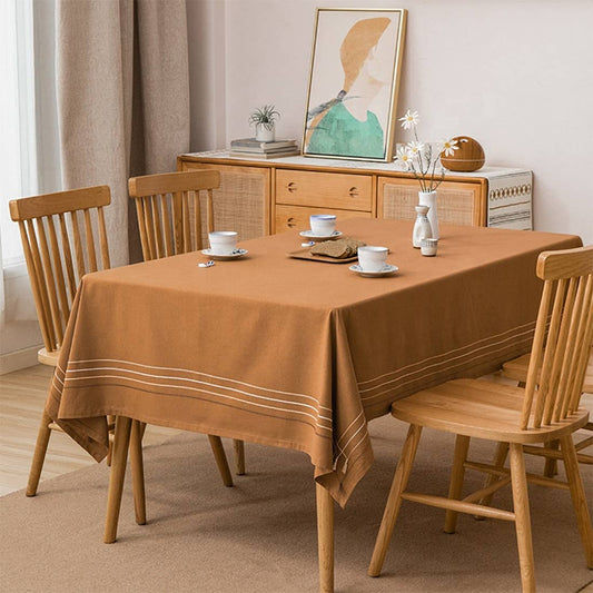 TBL0039 - Camel Stripe Cotton Woven Tablecloth