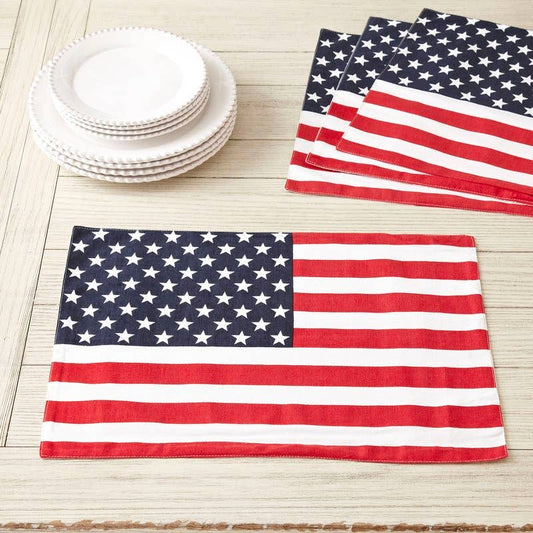 0704 - American Flag Cotton Festive14"X20" Placemat