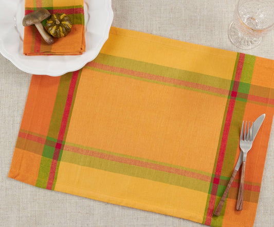 505 - Banded Border Thanksgiving Cotton 14X20 Placemat