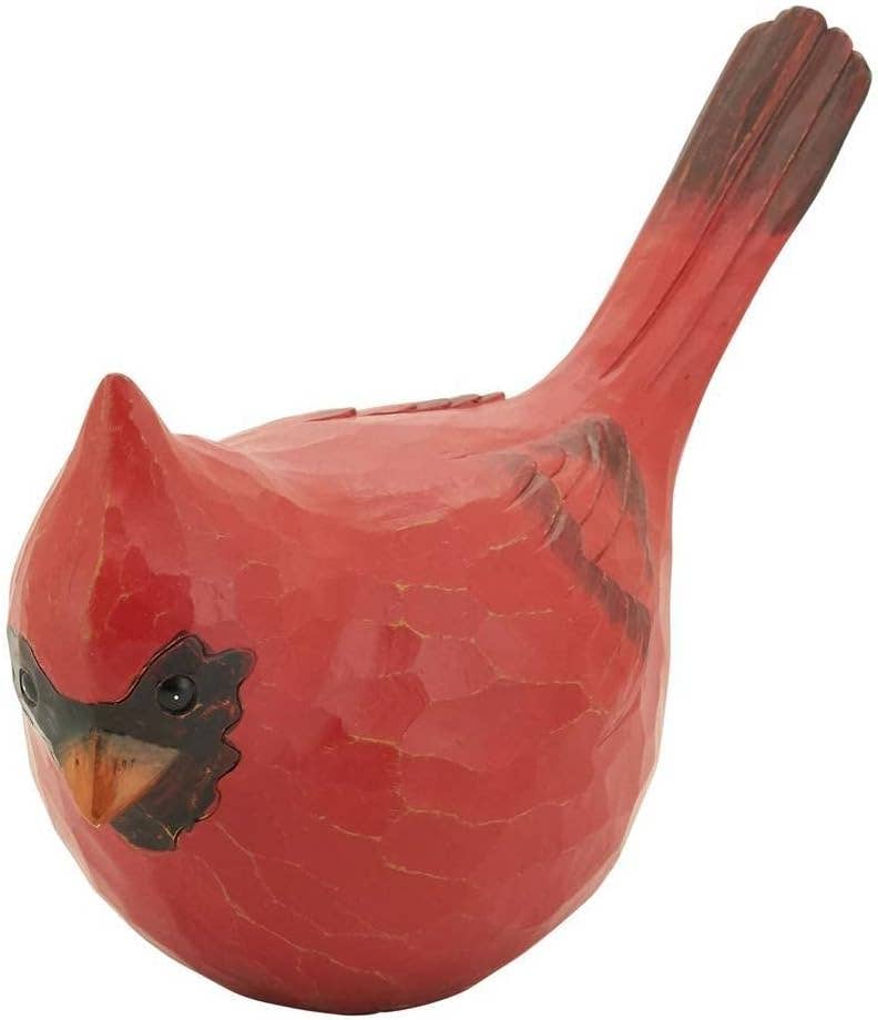 XD336 - 5.5" H Red Resin Perched Cardinal Sculpture Figurine