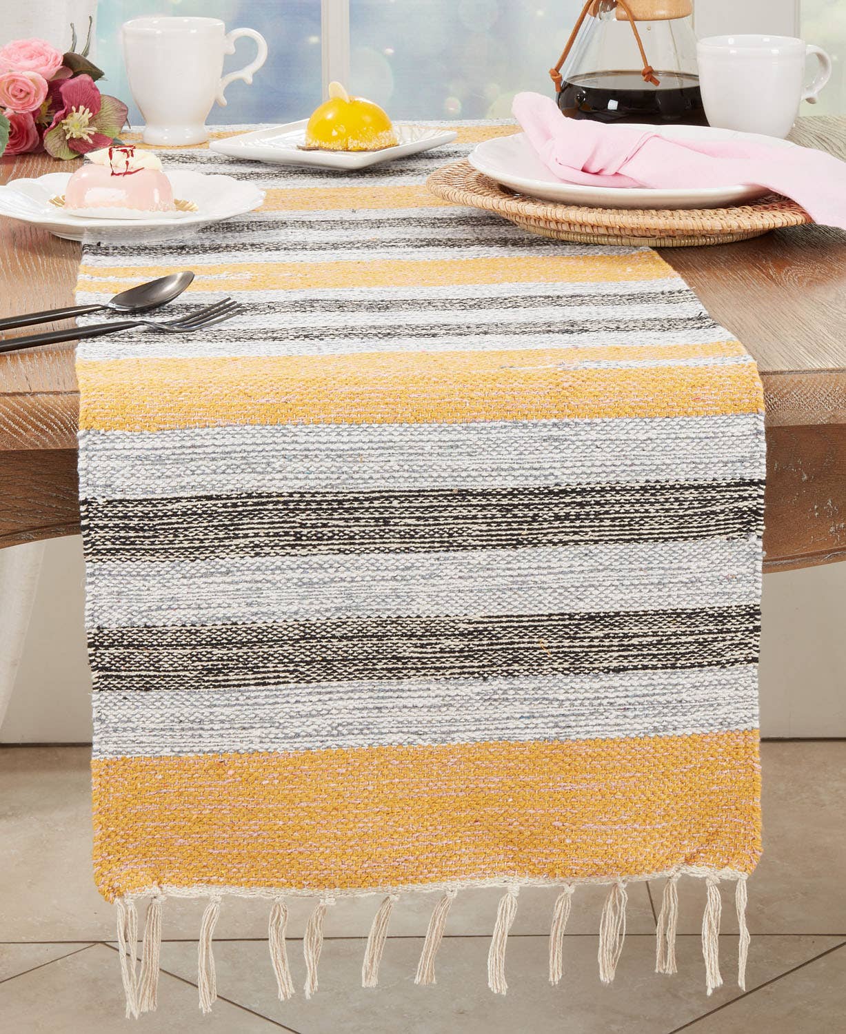 5670 - Classic Striped Cotton Blend Table Runner