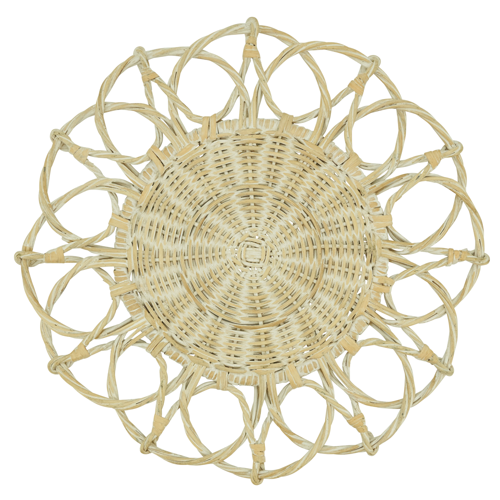 2001 - White Twisted Rattan 15" Round Placemat