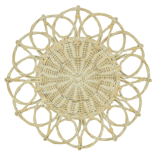 2001 - White Twisted Rattan 15" Round Placemat