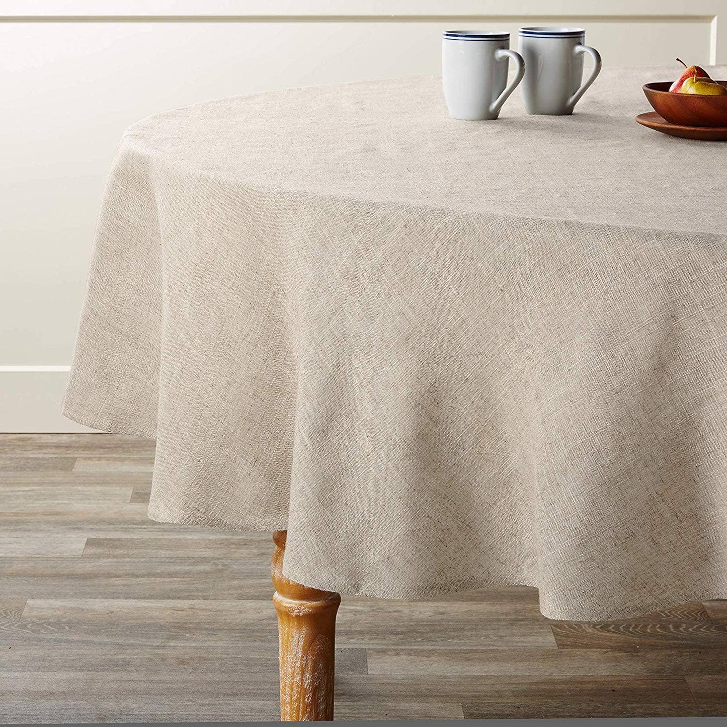 731 - Natural Plain Linen Blend Tablecloth