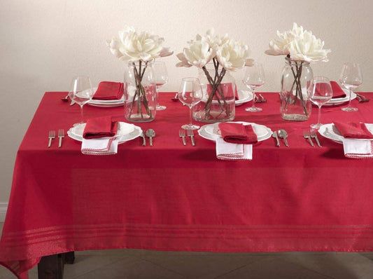6613 - Red Iridescent Design Tablecloth