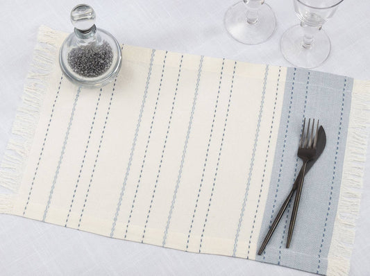 103 - Striped Dobby 13X19 Inch Cotton Placemat