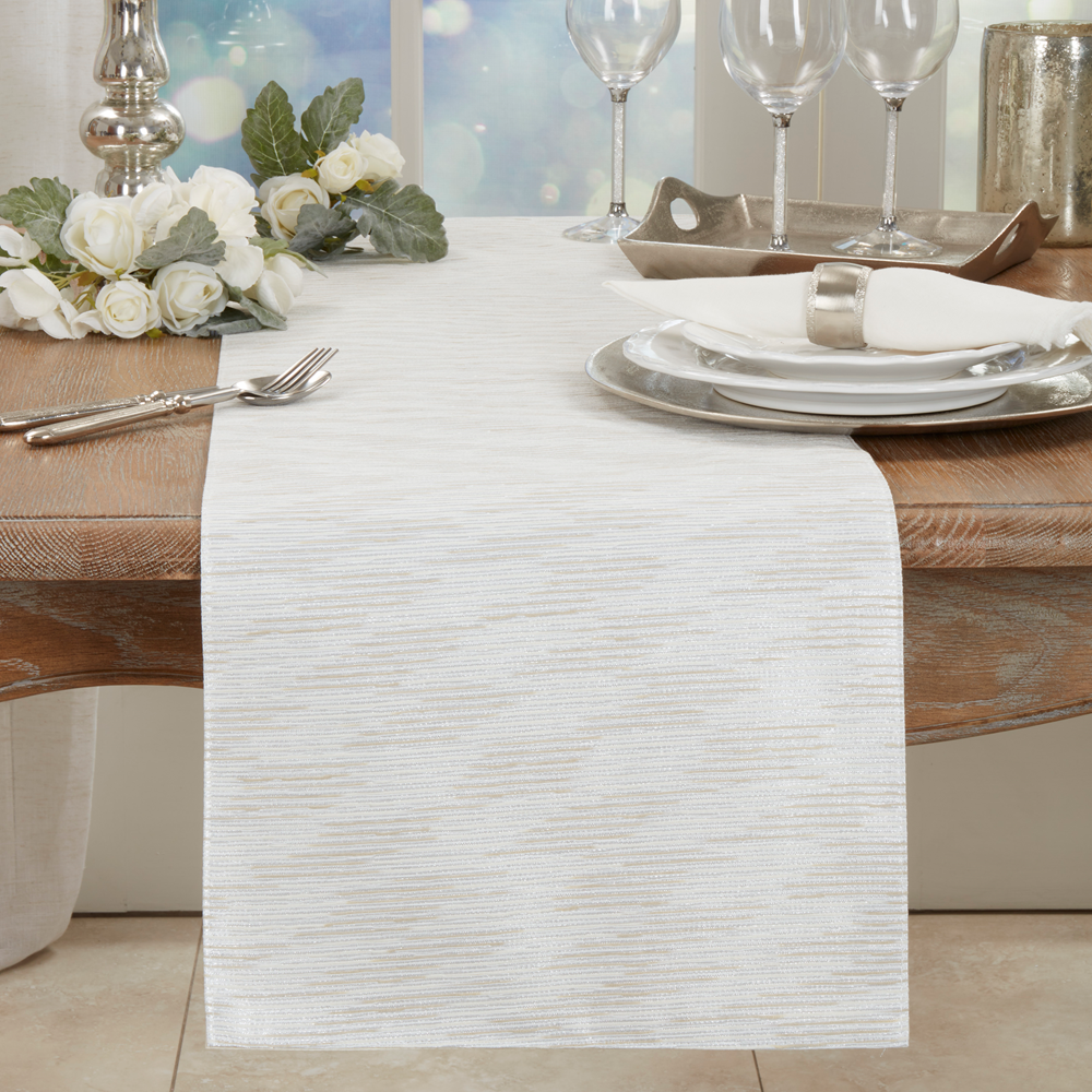 1410 - Silver Metallic Woven Table Runner