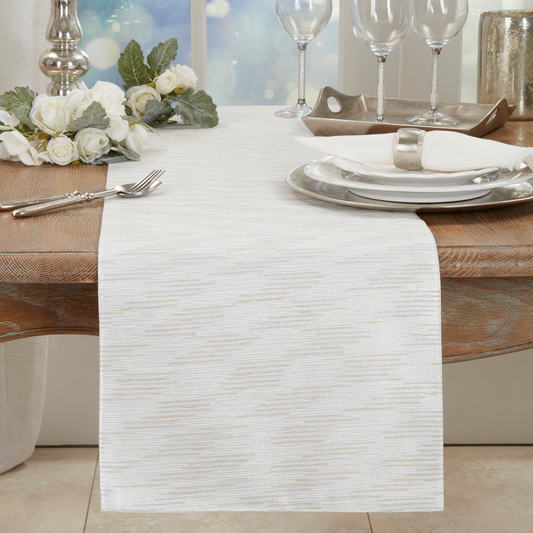1410 - Silver Metallic Woven Table Runner