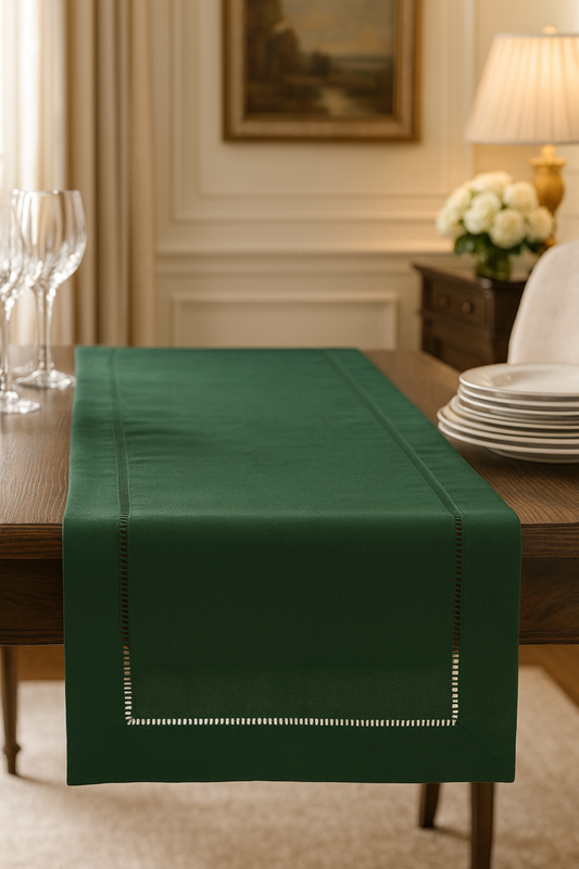 7300 - Emerald Green Hemstitch Table Runner