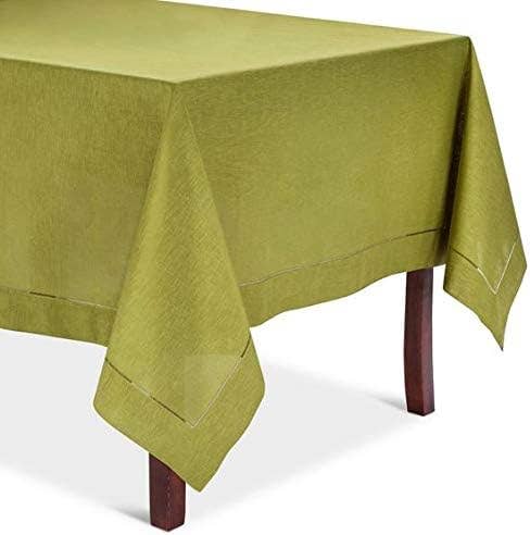 6100C - Kiwi Basic Hemstitch Linen-Cotton Tablecloth