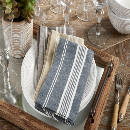 5618 - Striped Cotton 20" Cloth Napkin