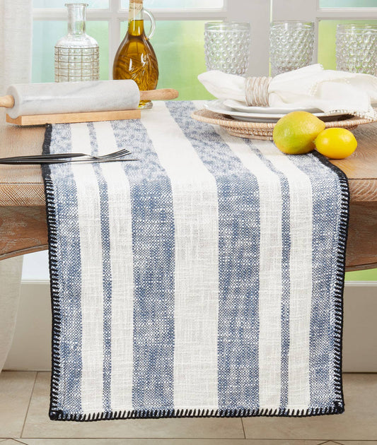 5041 - Stripe Whipstitch Cotton 16x72 Inch Table Runner