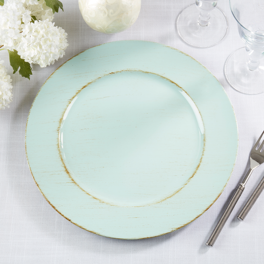 CH301 - Duck Egg Blue Distressed 13" Charger Plate