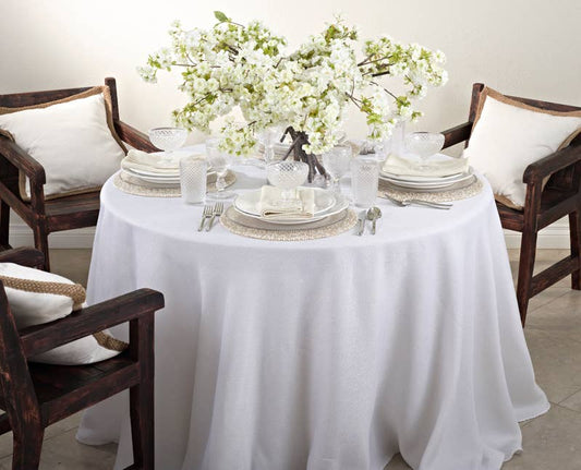 9113 - White Basket Weave Tablecloth